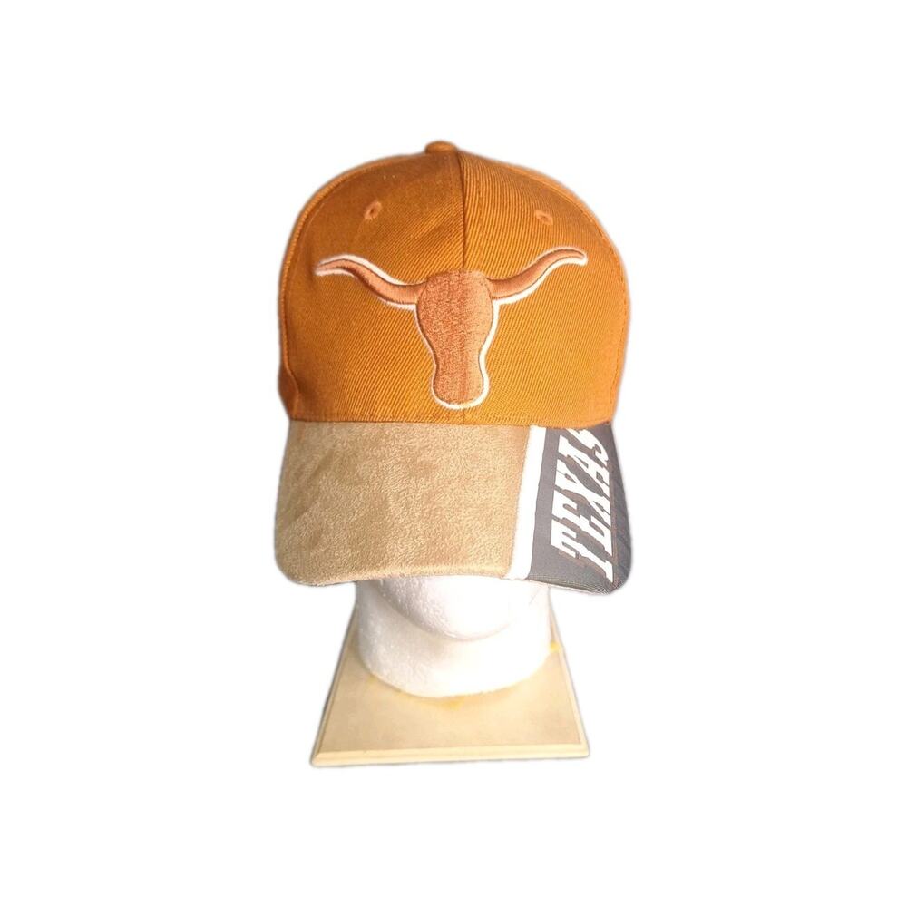 Texas Longhorns Burnt Orange/Beige Suede Brim Texas Logo on Side Baseball Hat